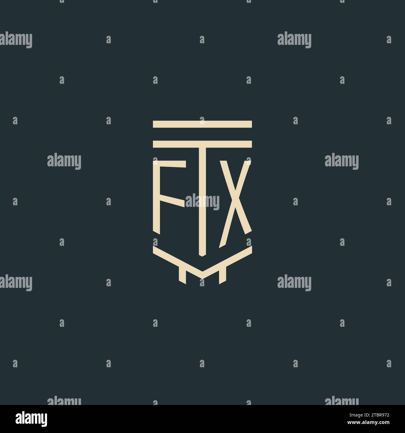 FX Initial Monogramm mit einfachen Design-Ideen für Line Art Säulen-Logos Stock Vektor