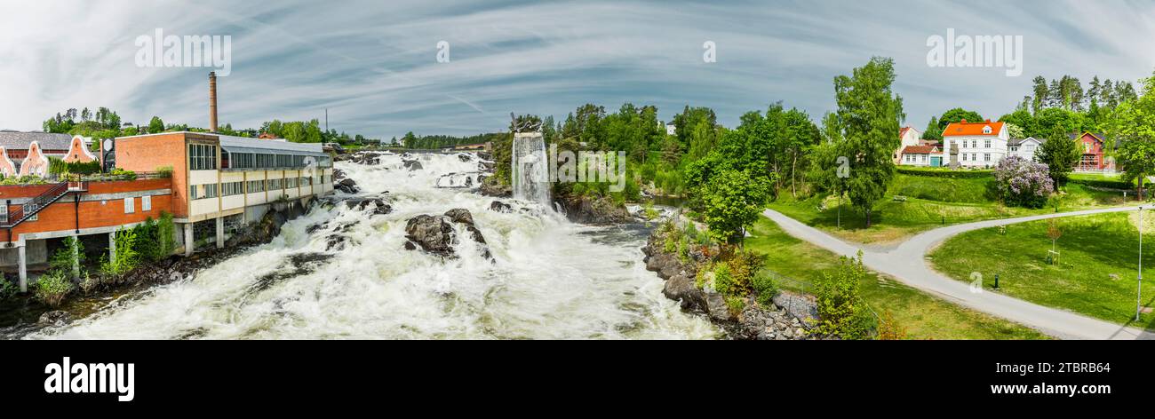Wasserfall in Hønefoss in Norwegen Stockfoto