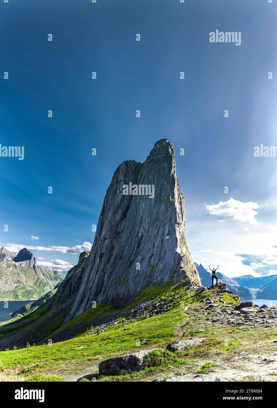 Segla-Gipfel auf Senja in Norwegen Stockfoto