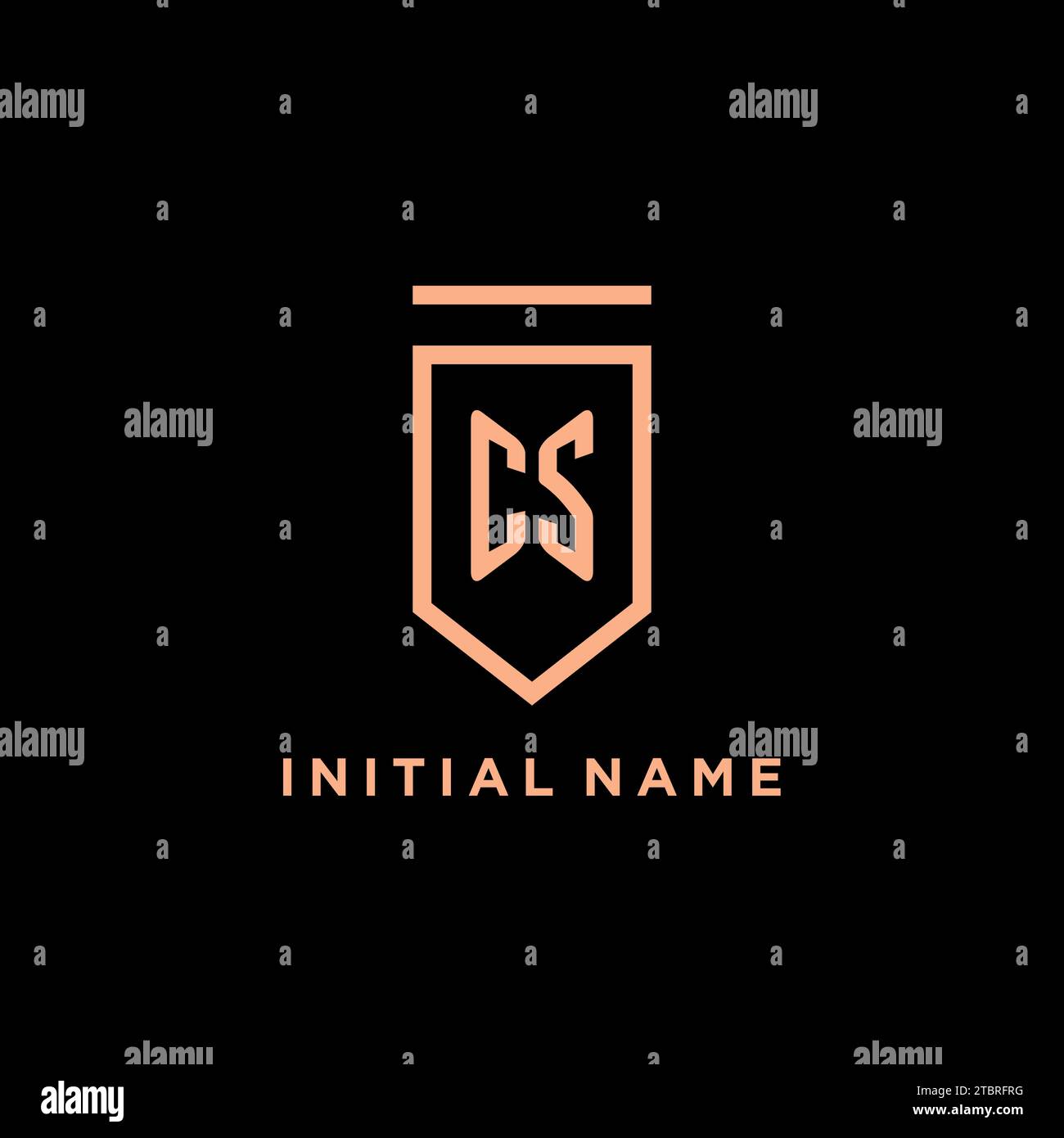 CS Monogramm Initial mit Schildlogo Symbol Vektorgrafik Stock Vektor