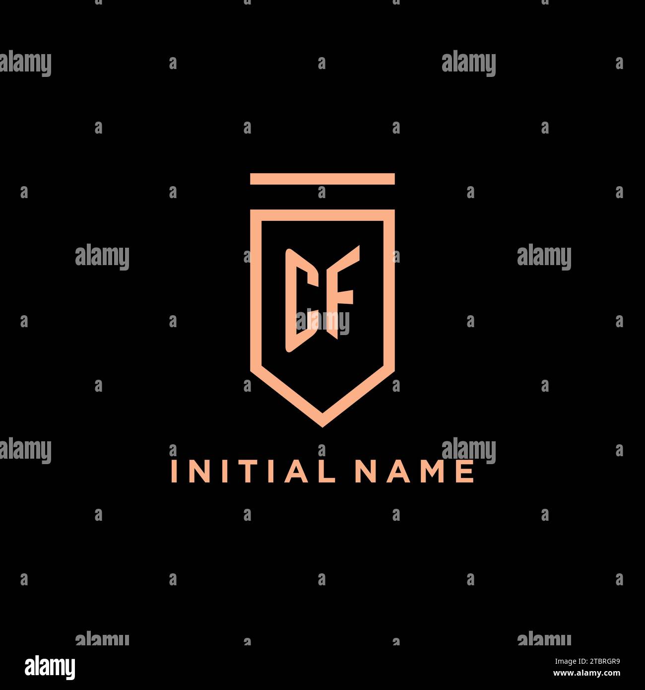 CF Monogramm Initial mit Schild Logo Symbol Vektorgrafik Stock Vektor