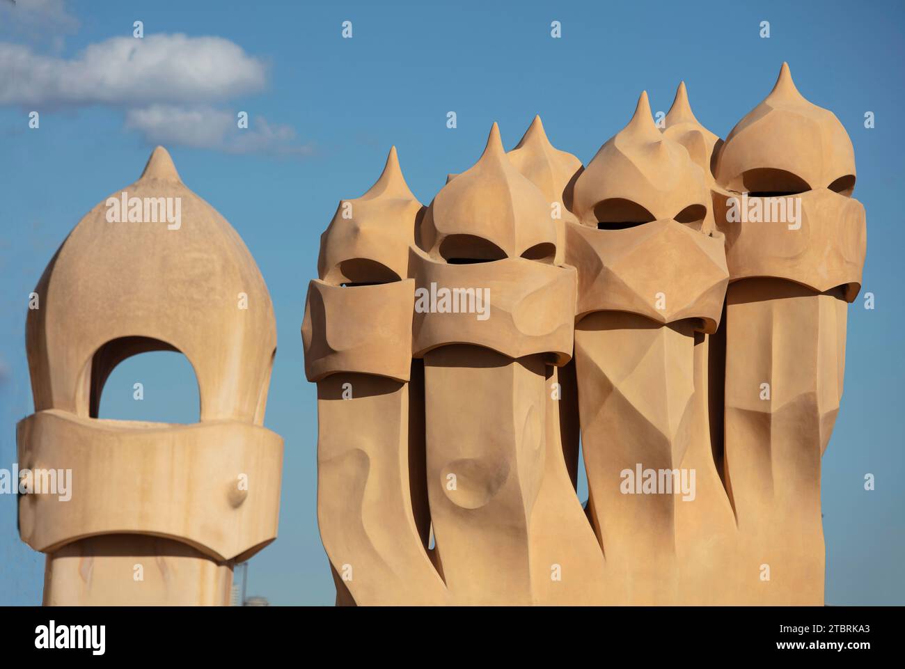 Spanien, Katalonien, Barcelona, Casa Mila, Gaudi, Belüftungswellen Stockfoto