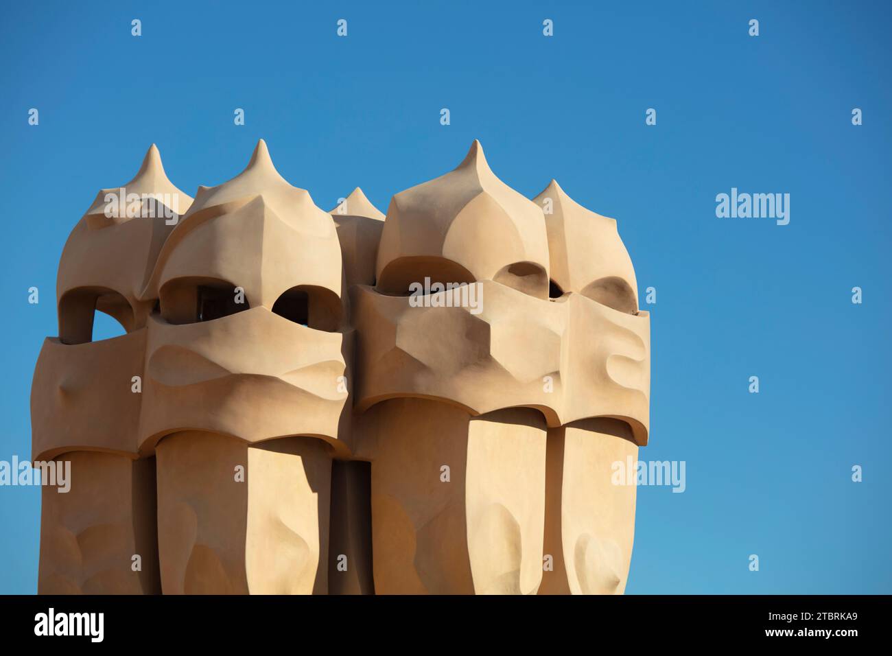Spanien, Katalonien, Barcelona, Casa Mila, Gaudi, Belüftungswellen Stockfoto
