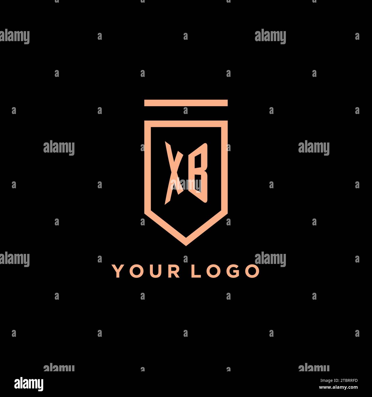 XB Monogramm Initial mit Schild Logo Symbol Vektorgrafik Stock Vektor