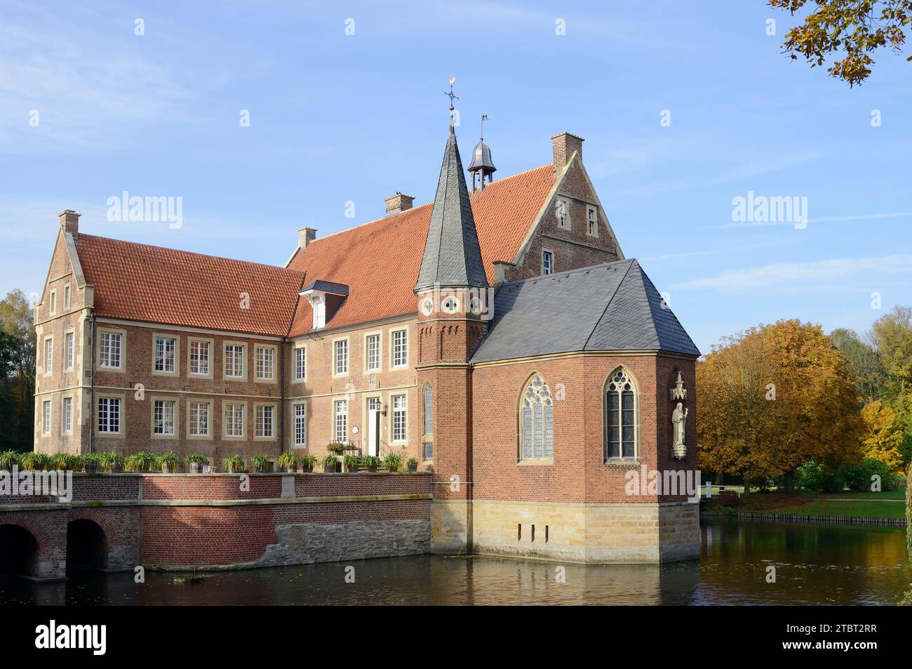 Schloss Hülshoff, Geburtsort der Dichterin Annette von Droste-Hülshoff, Havixbeck, Münsterland, Nordrhein-Westfalen, Deutschland Stockfoto