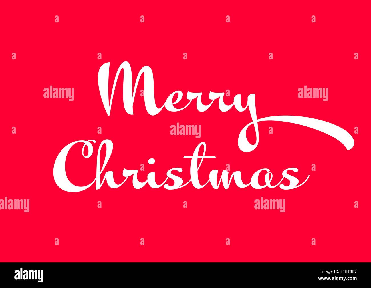 Frohe Weihnachten – Karte, Poster, Illustration in leuchtenden Farben Rot und weiß Stockfoto