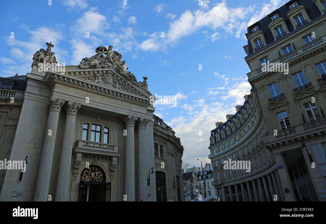 Außenansicht der Bourse de Commerce, Paris Stockfoto