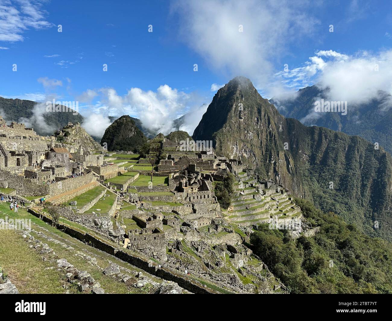 Macchu Picchu, Peru. Eine alte Zivilisation in den grünen Bergen Perus Stockfoto