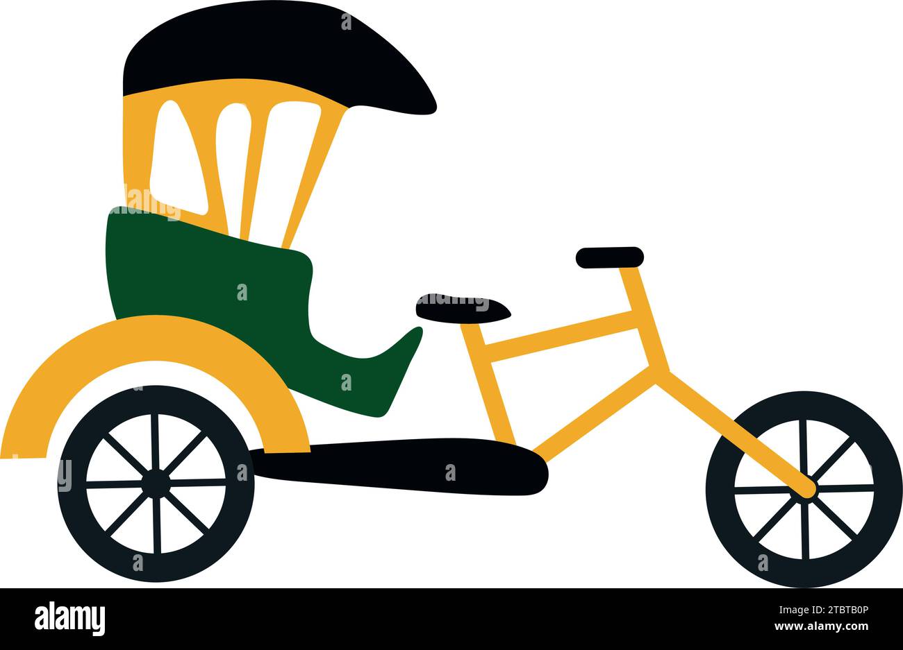 Gelber Vektor des Rikscha-Autos isoliert Stock Vektor