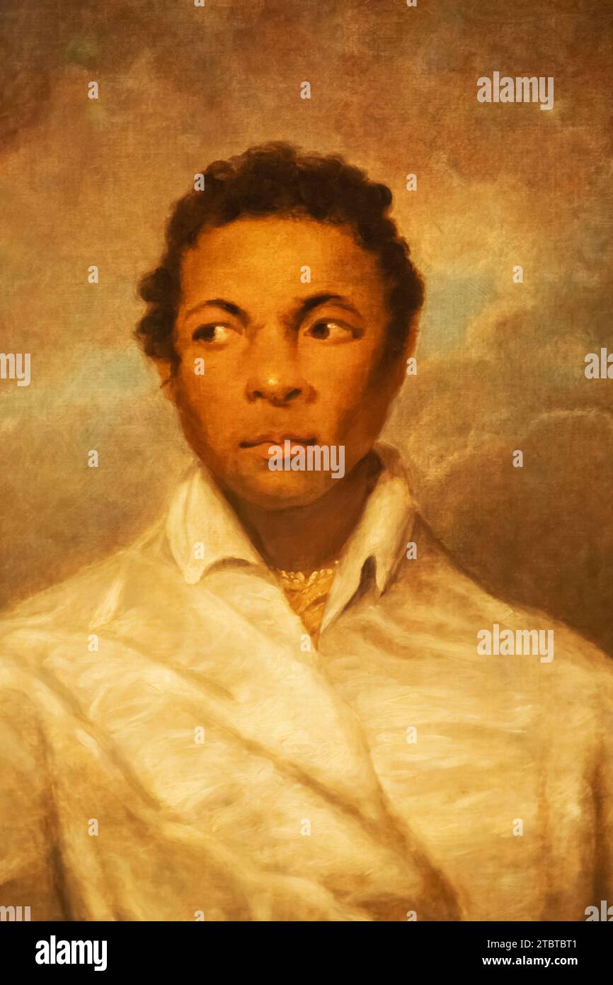 England, London, Porträt von Ira Aldridge (1807–67) der erste bekannte schwarze Schauspieler auf der britischen Bühne von James Northcote aus dem Jahr 1826 Stockfoto