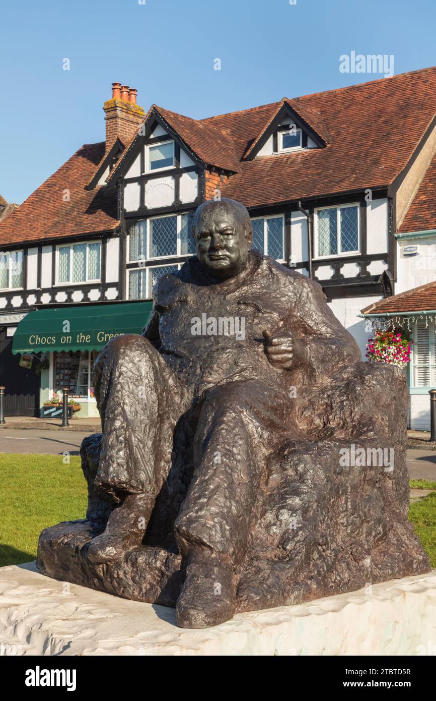 England, Kent, Westerham, Winston Churchill Statue Stockfoto