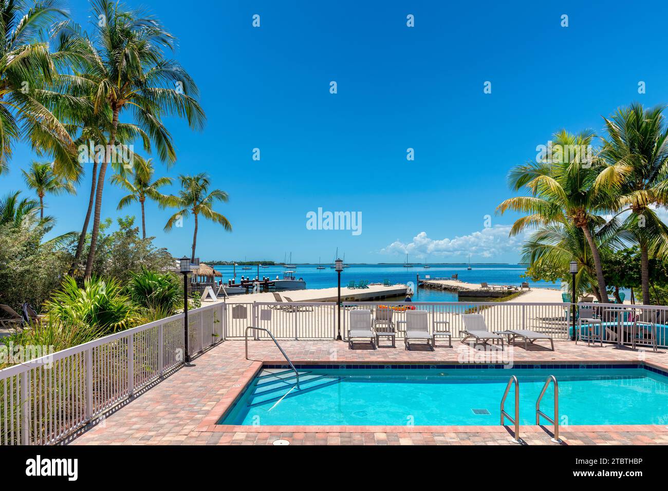 Wunderschönes tropisches Inselresort, Key Largo. Florida Stockfoto