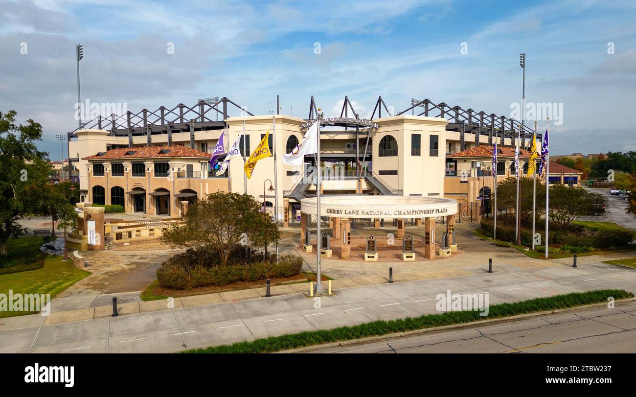 Baton Rouge, LA - 1. Dezember 2023: Das Alex Box Stadium ist das Heimstadion des LSU Baseballs Stockfoto