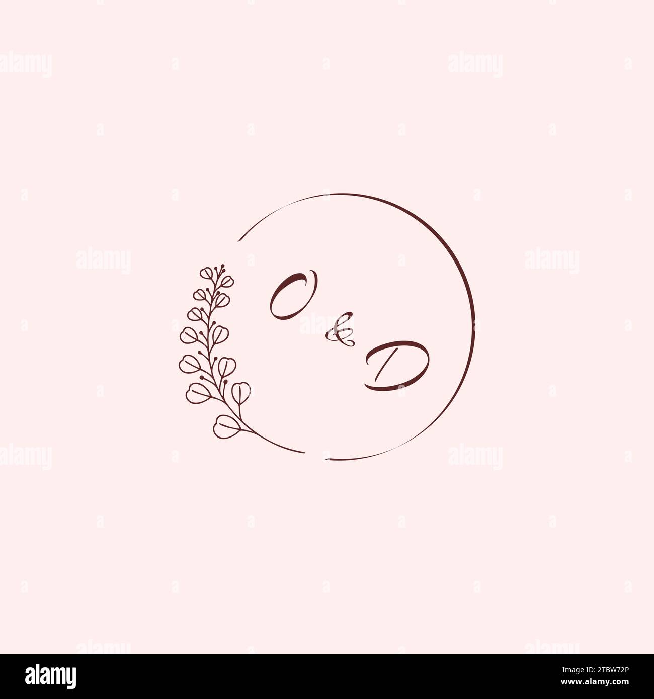 ERSTELLEN SIE Hochzeits-Logobuchstaben in hochwertigem, professionellem Design, das auf allen Druckmedien gut gedruckt wird Stock Vektor