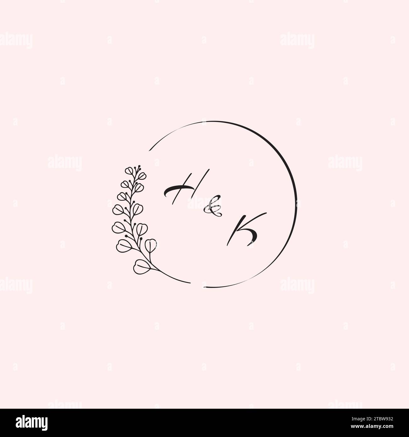 KH Wedding Logobuchstaben in hochwertigem, professionellem Design, das auf allen Printmedien gut gedruckt wird Stock Vektor
