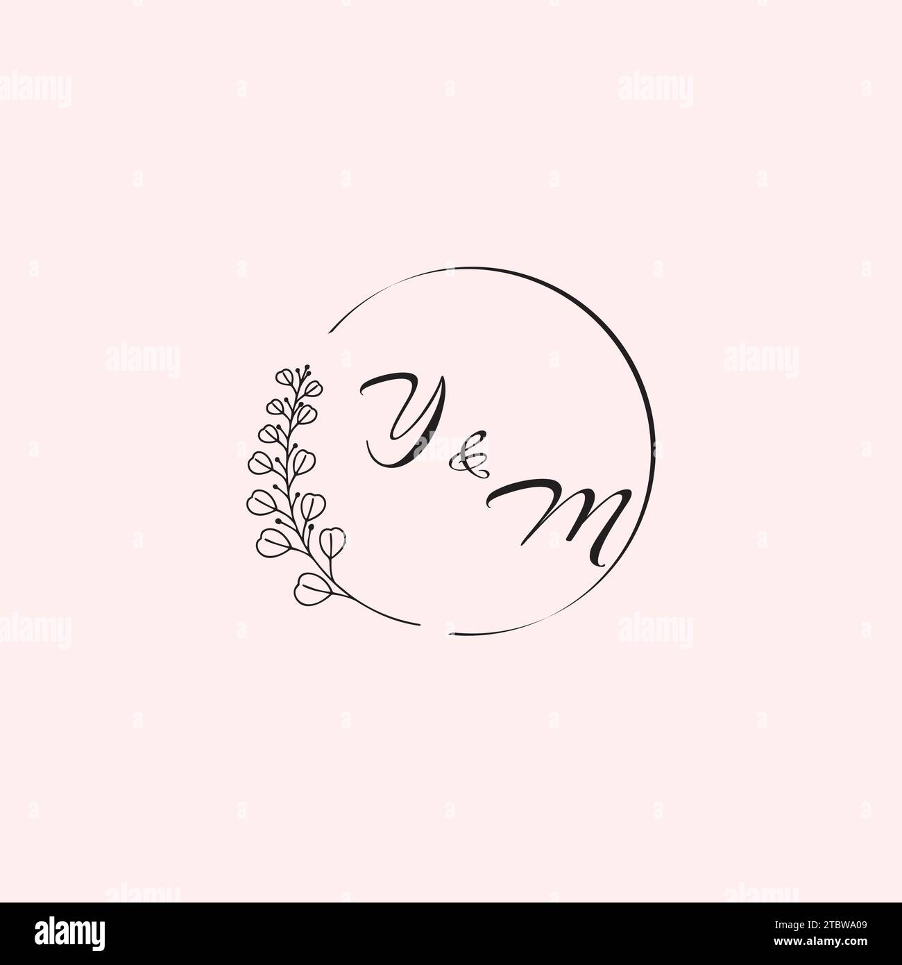 MEINE Hochzeits-Logobuchstaben in hochwertigem, professionellem Design, das auf allen Printmedien gut gedruckt wird Stock Vektor