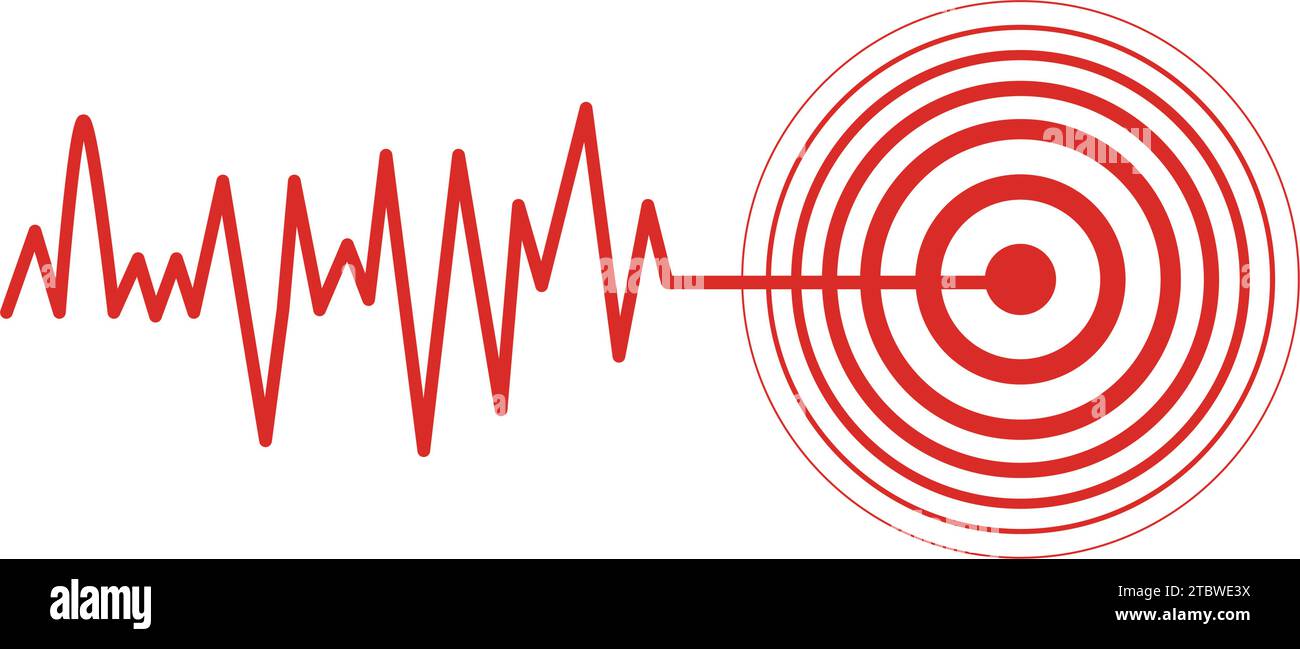 Erdbebendarstellung eines isolierten Vektors der richterskala Stock Vektor