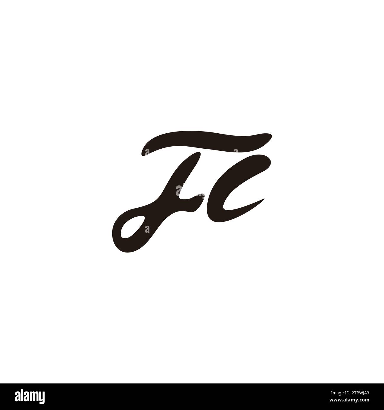 Letter fc Stift Pinsel Handbuchstaben Logo Vektor Stock Vektor