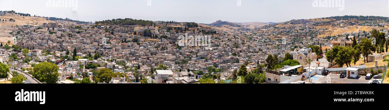 Ein Panoramabild der südlichen Viertel Jerusalems Stockfoto