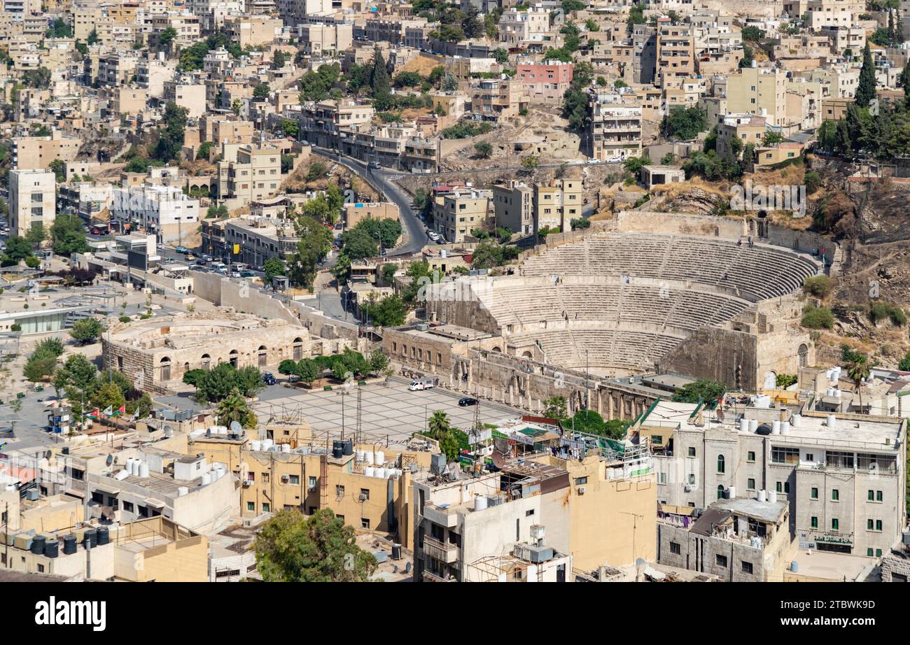 Ein Bild des römischen Theaters von Amman Stockfoto