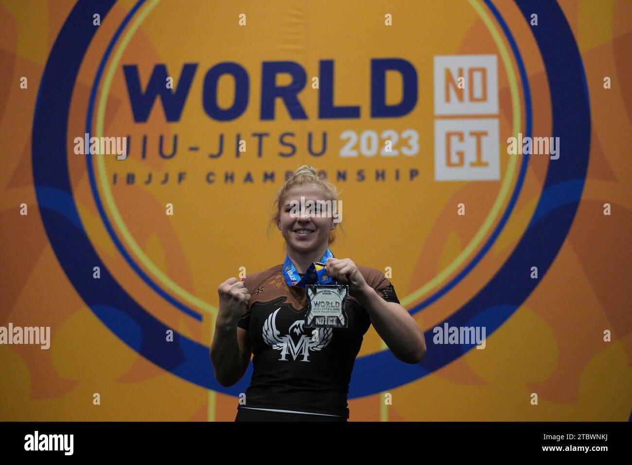 Las Vegas, USA. Dezember 2023. LAS VEGAS, NEVADA - 07. Dezember 2023: Miranda Maverick gewinnt Silbermedaille beim IBJF WORLD NO-GI 2023 im Las Vegas Convention Center in Las Vegas, Nevada, USA. (Foto: Marcelo Woo; PxImages/SIPA USA) Credit: SIPA USA/Alamy Live News Stockfoto