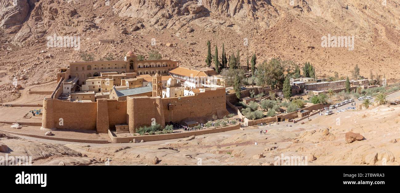 Katharinenkloster. Das heilige Kloster Gottes trat auf den Berg Sinai. Ägypten Stockfoto