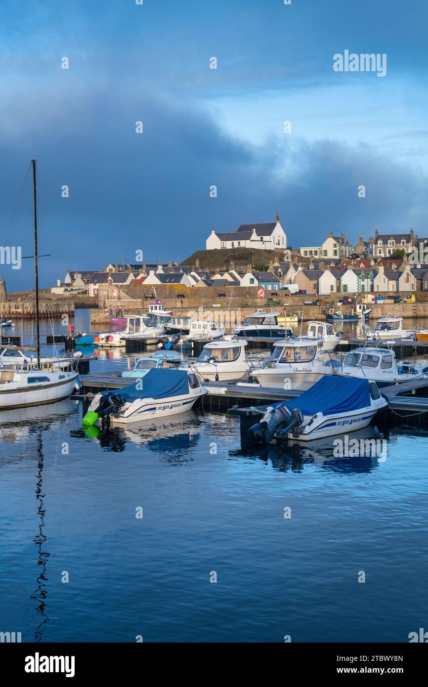 Findochty im November. Moray, Schottland Stockfoto