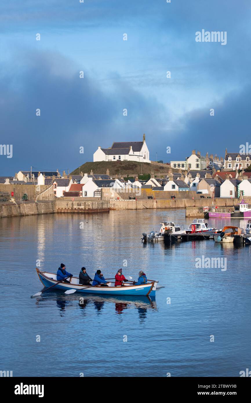 Findochty im November. Moray, Schottland Stockfoto