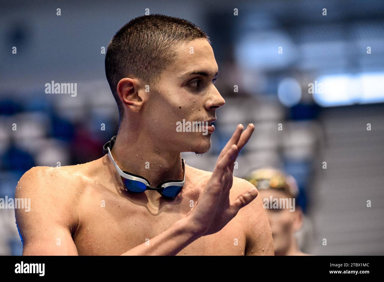 David Popovici aus Rumänien reagiert auf die Teilnahme an den 200 m
