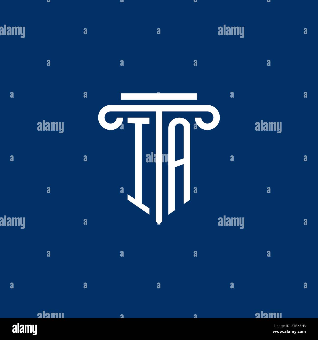 IA Initial-Logo-Monogramm mit schlichtem Säulendesign Stock Vektor