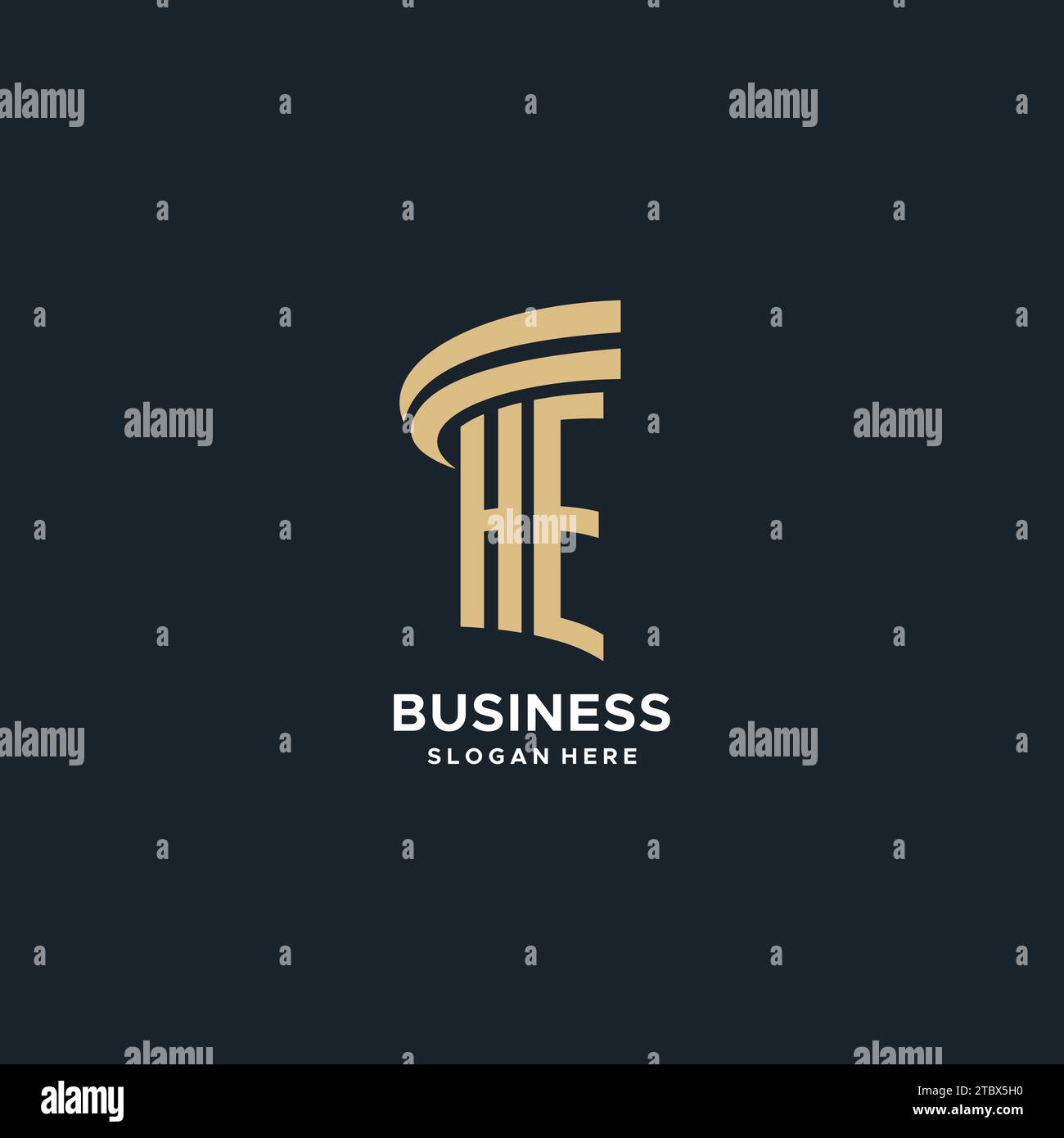 DAS Monogramm mit Säulen-Icon-Design, luxuriösem und modernem legalem Logo Design Ideen Vektorgrafik Stock Vektor