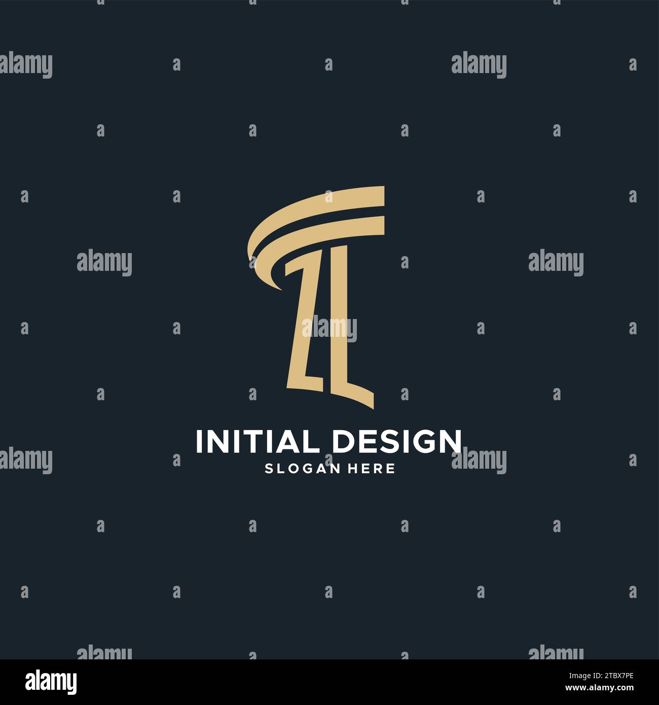 ZL Monogramm mit Säulen-Symbol-Design, Luxus und modernes Legal Logo Design Ideen Vektorgrafik Stock Vektor