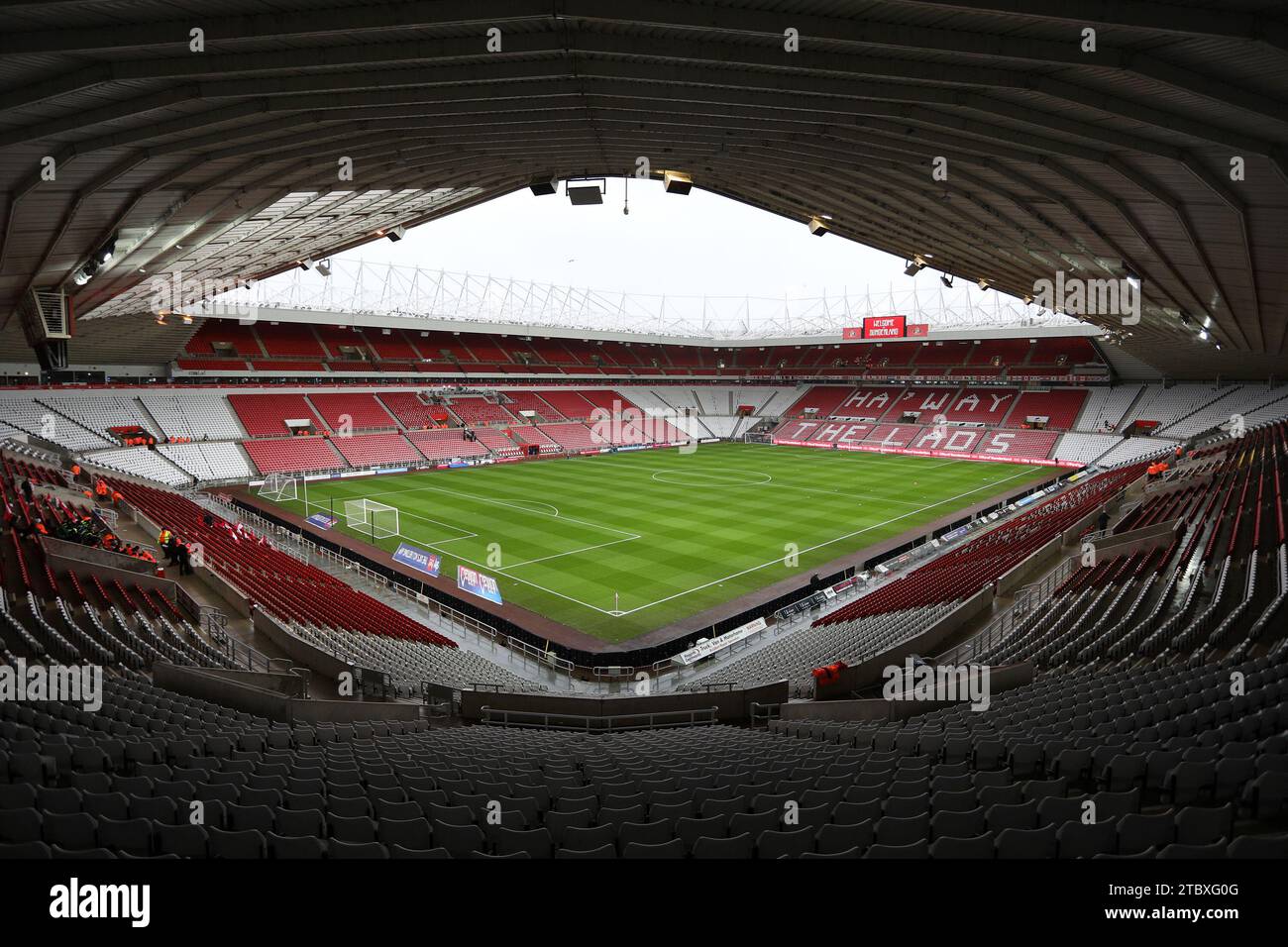 Ein allgemeiner Blick auf den Boden vor dem Sky Bet Championship Spiel zwischen Sunderland und West Bromwich Albion im Stadium of Light, Sunderland am Samstag, den 9. Dezember 2023. (Foto: Robert Smith | MI News) Credit: MI News & Sport /Alamy Live News Stockfoto