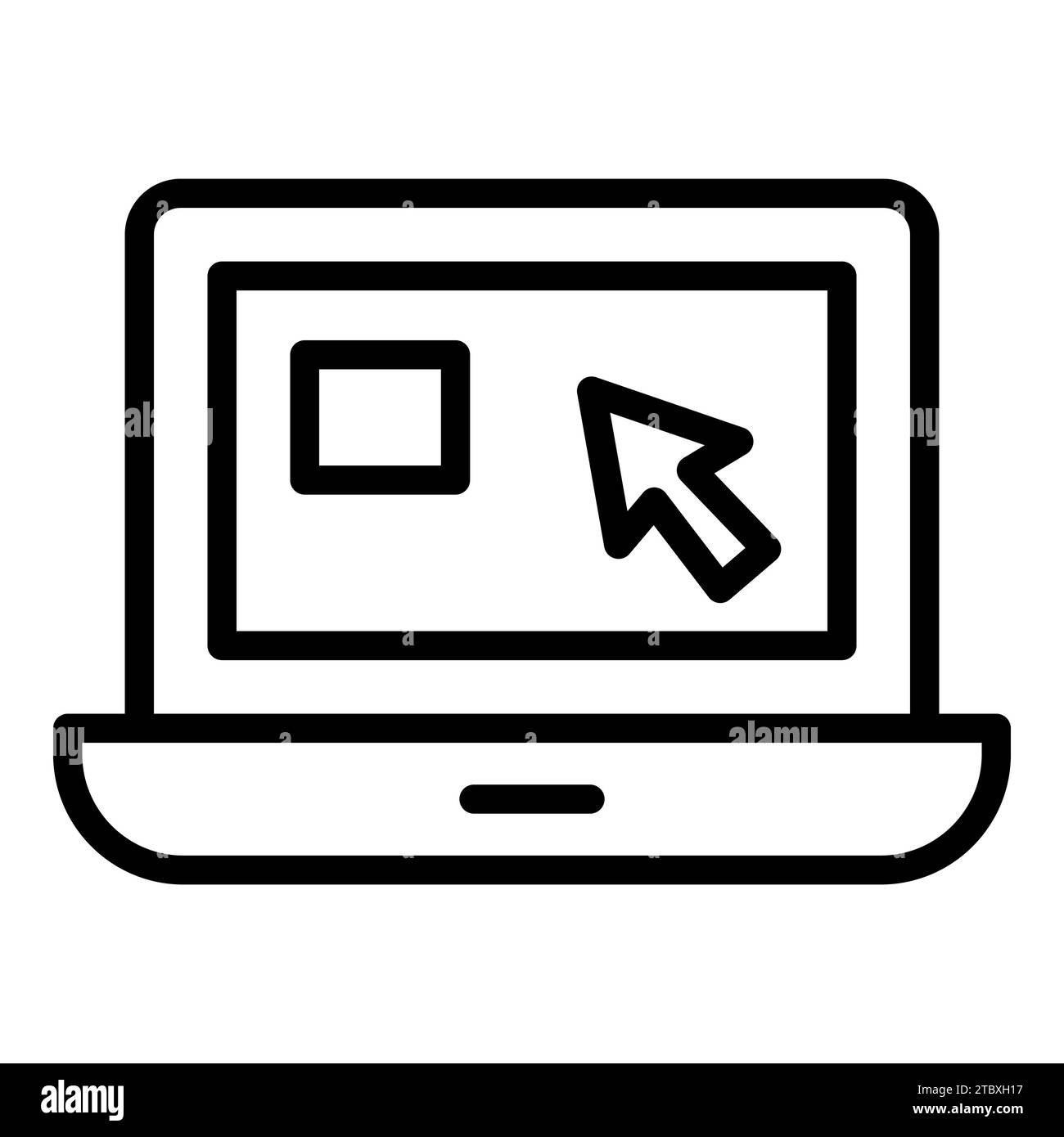 Laptop-Vektorlinie Symbol, Schule und Bildung Symbol Stock Vektor