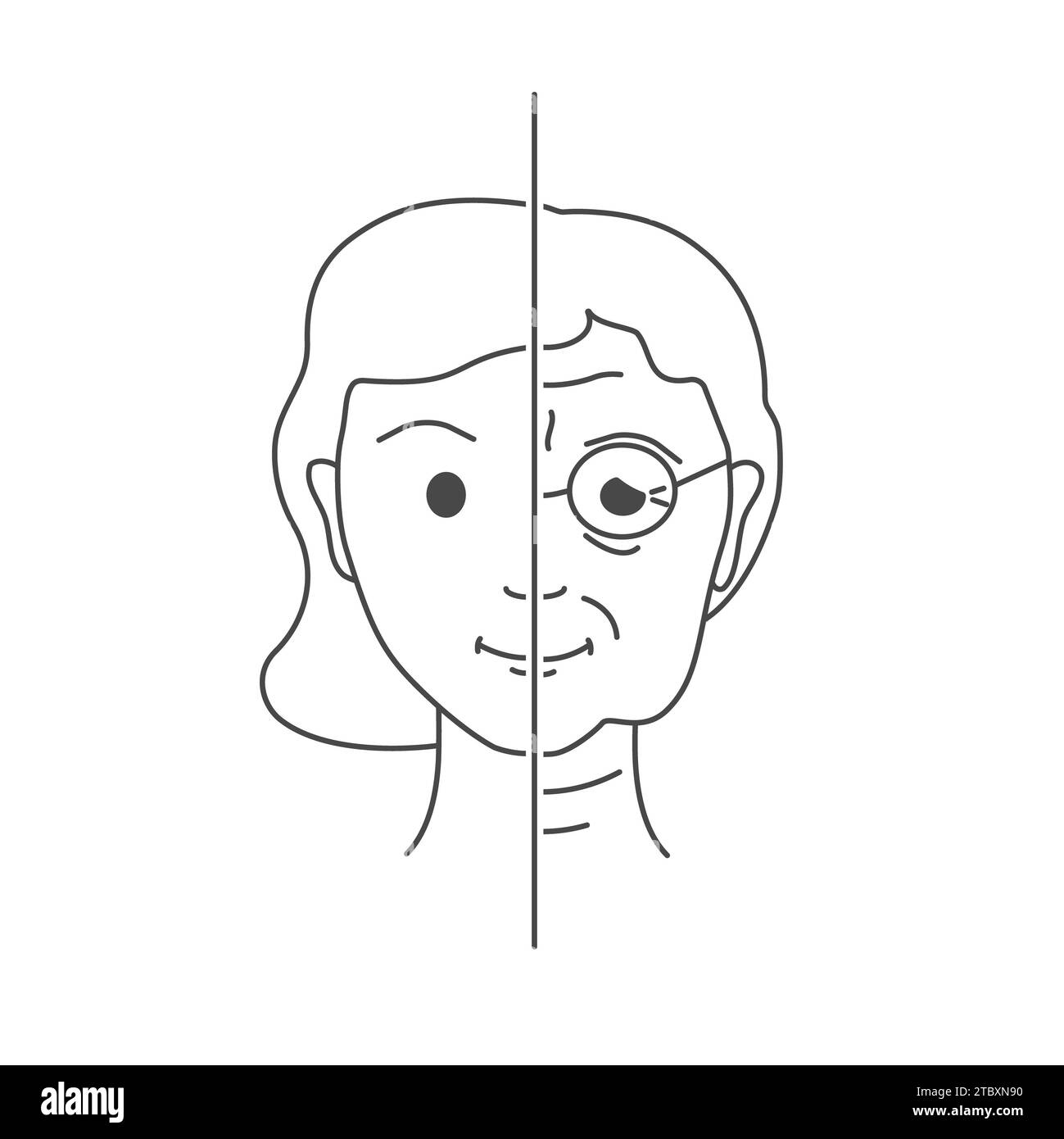 Alterungsprozess, konzeptionelle Darstellung Stockfoto