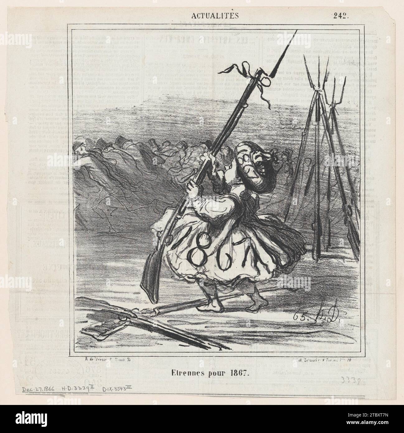 Neujahrsgeschenke für 1867, aus „Nachrichten des Tages“, veröffentlicht in Le Charivari, 27. Dezember 1866 1948 von Honore Daumier Stockfoto