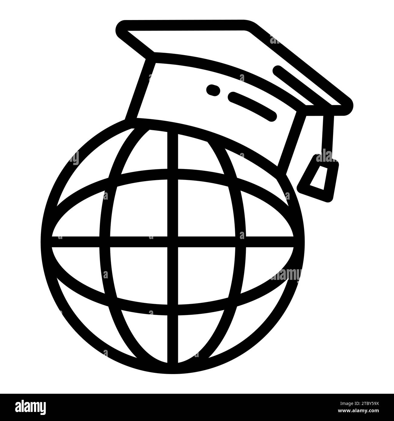 Symbol für globale Bildungsvektorlinie, Symbol für Schule und Bildung Stock Vektor