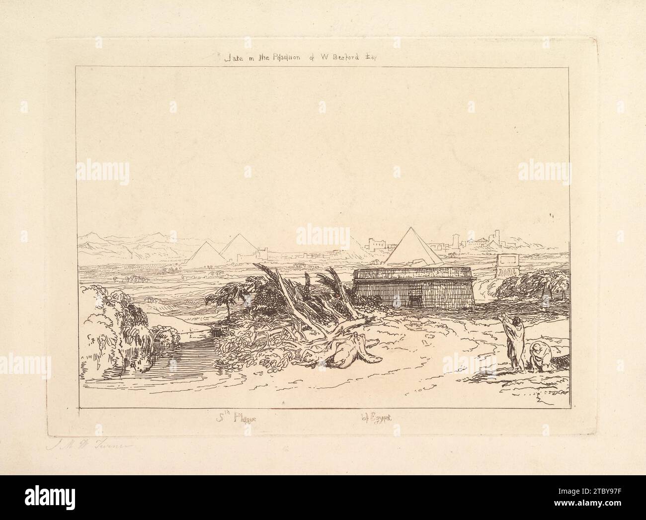 Fünfte Pest Ägyptens (Liber Studiorum, Teil III, Platte 16) 1954 von Joseph Mallord William Turner Stockfoto