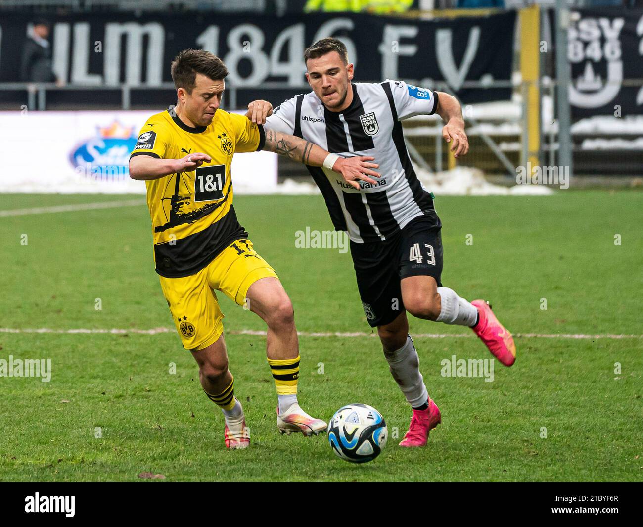 Aalen, Deutschland. Dezember 2023. SSV Ulm 1846 gegen Borussia Dortmund II, 3. Liga, Fussball, Herren, 09.12.2023 Foto: EIBNER/Michael Schmidt Credit: dpa/Alamy Live News Stockfoto