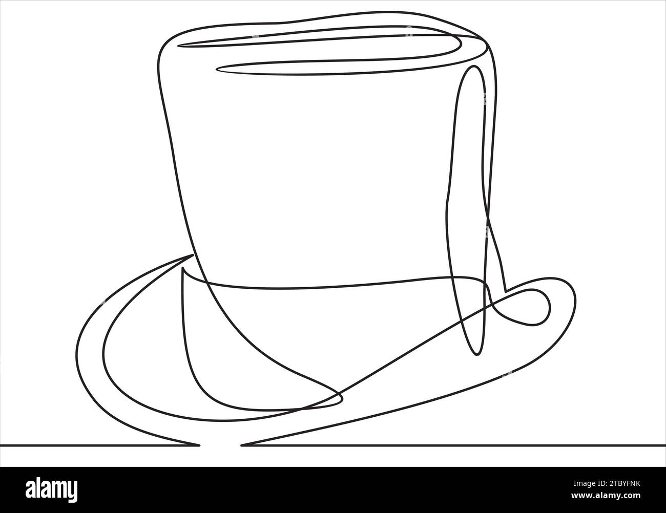 Top hat Line -Continuous line.Element im trendigen Stil. Stock Vektor