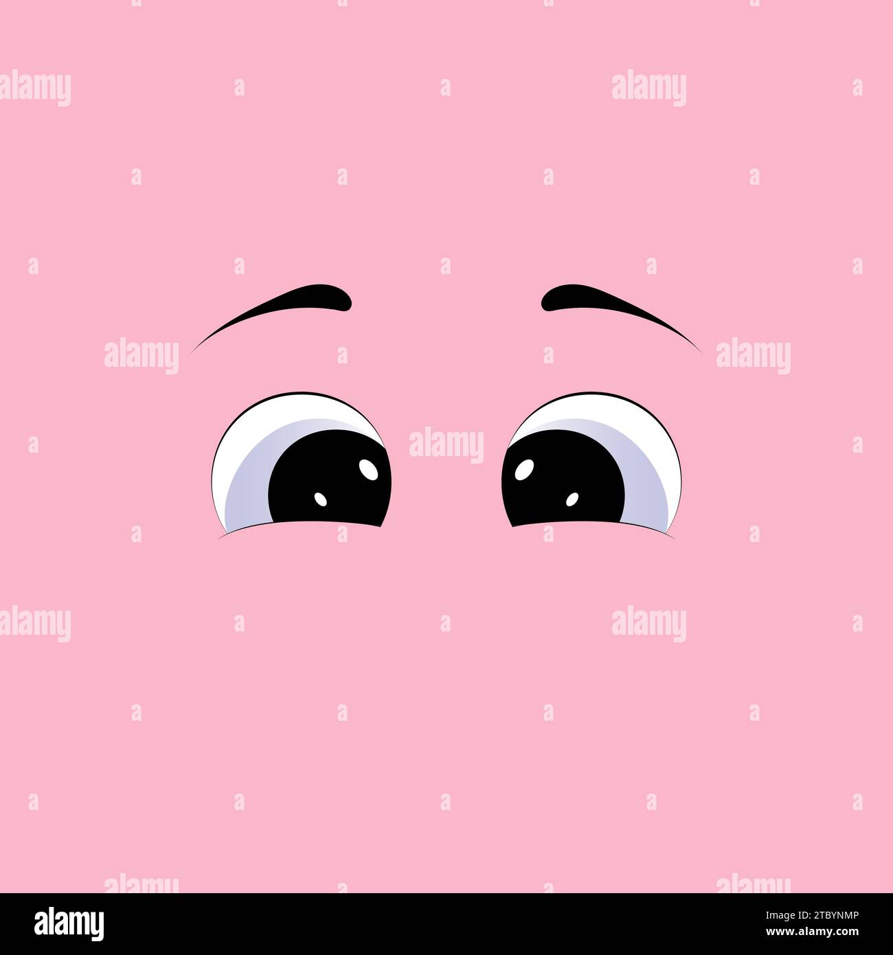 Cartoon Happy Eyes. Lustiger Augenausdruck. Komische Gesichtsfigurenkarikatur. Augengefühle von Mensch oder Tier. Isolierte Vektordarstellung. Stock Vektor