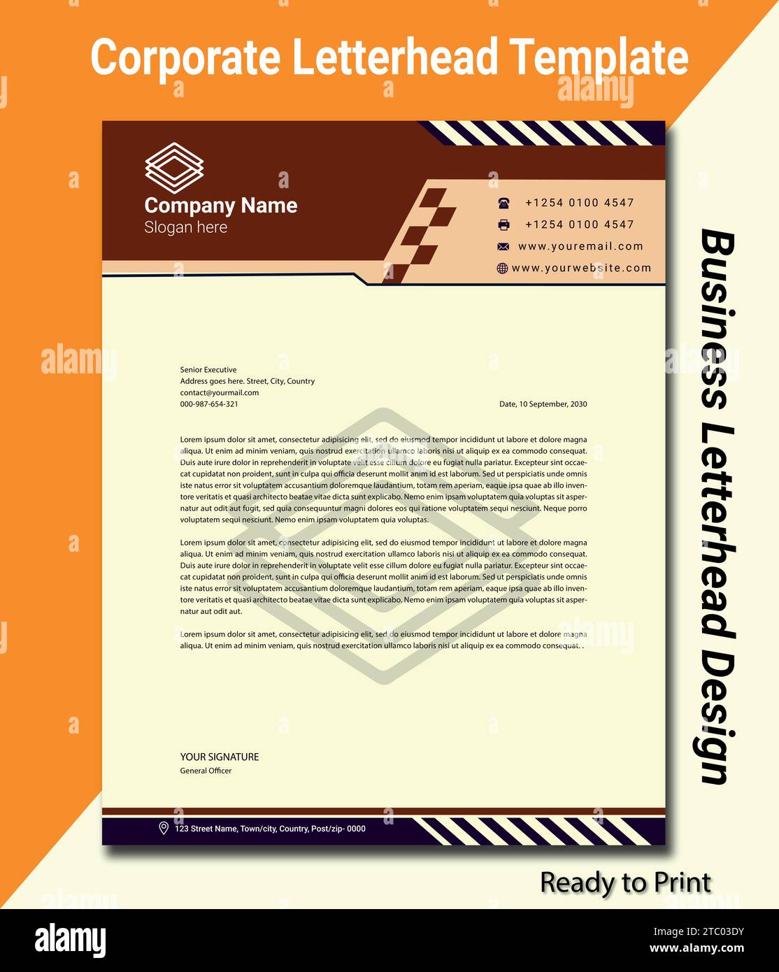 Moderne A4-Briefkopfvorlage für Unternehmen Design in Illustrator. Stock Vektor