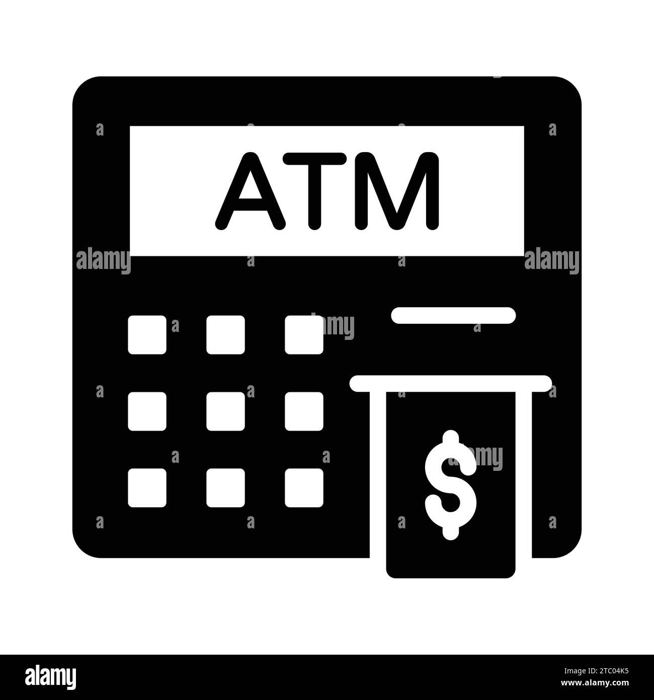 Ein Symbol für Sofortüberweisung, flacher Vektor des Geldautomaten, geldautomat. Stock Vektor