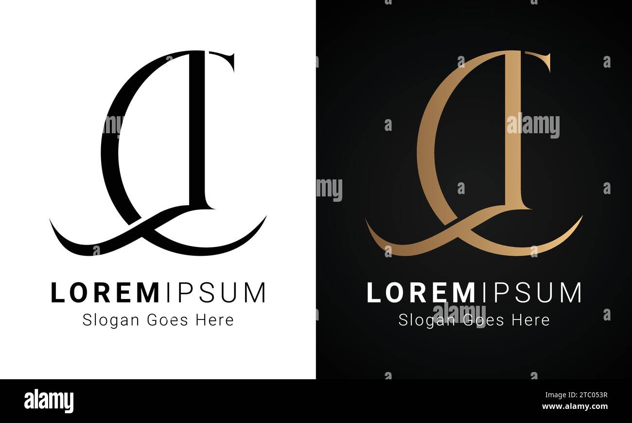 Luxuriöses Initial CL- oder LC-Monogramm-Logo-Design mit Textbuchstaben Stock Vektor