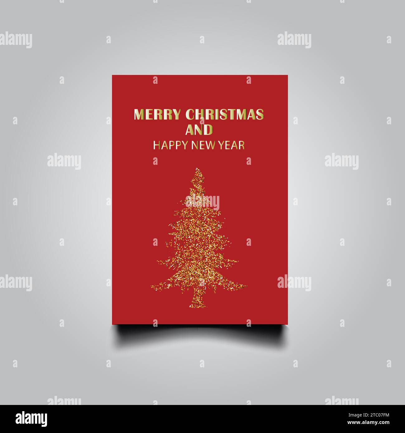 Grußkarte im minimalen Design für frohe Weihnachten und ein frohes neues Jahr Stock Vektor