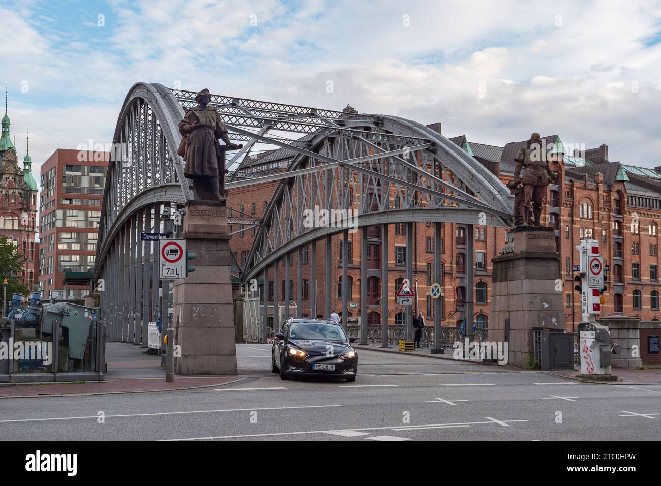 Die Kornhausbrücke in der Hamburger Speicherstadt. Stockfoto