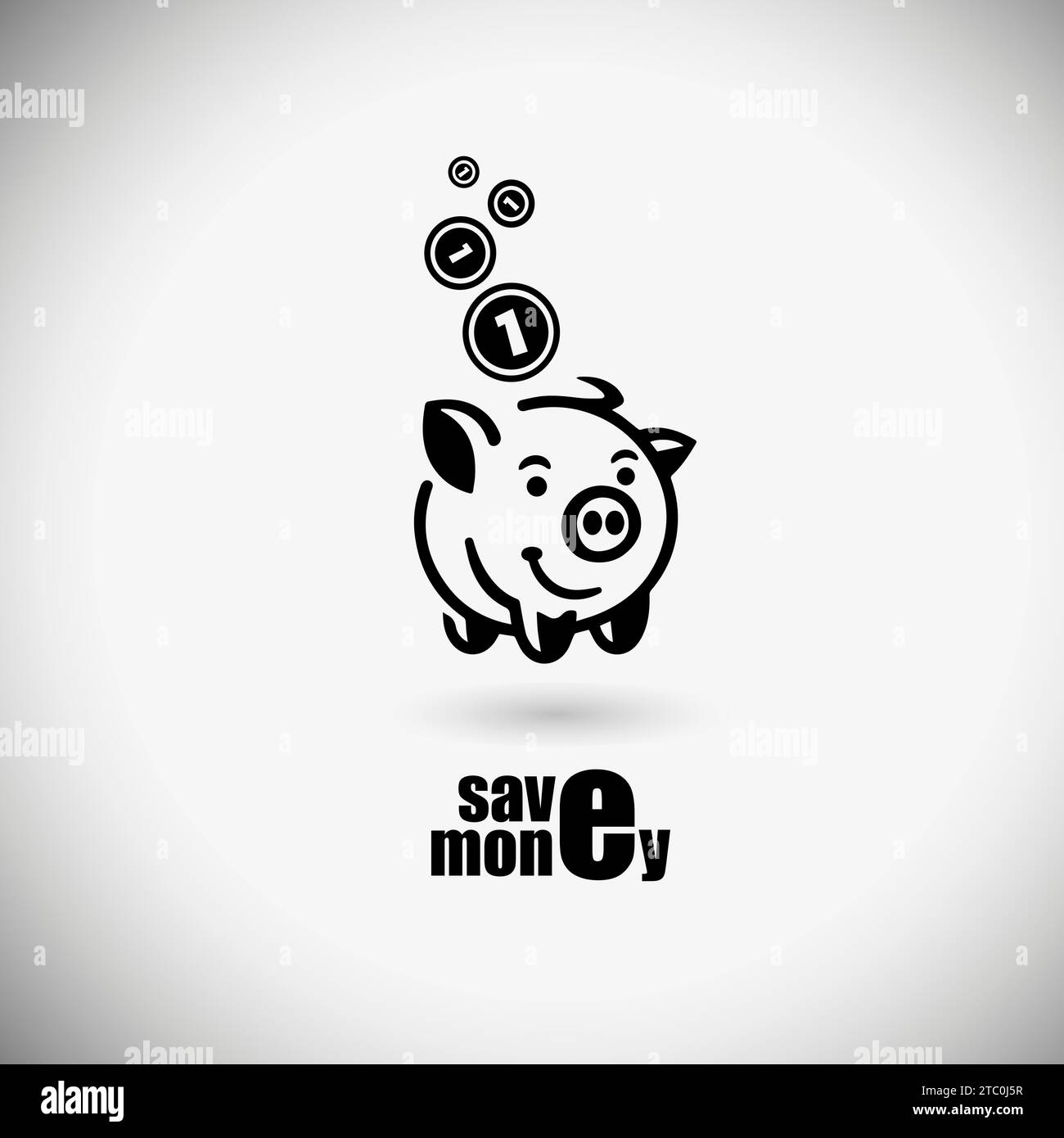 Sparen Sie Geld. Schweinebank. SHOTLISTBanking. Handzeichnung. Nicht AI, Vektorillustration Stock Vektor