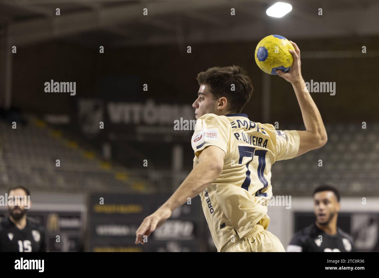 Guimarães, 09/2023 - Vitória SC traf heute Nachmittag auf den FC Porto in Pavilhão União Vimaranense, in einem Spiel der Pedro Oliveira Handball-Meisterschaft (Pedro Correia/Global Imagens) Credit: Atlantico Press/Alamy Live News Stockfoto