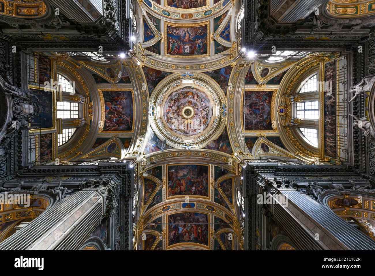 Genua, Italien - 30. Juli 2022: Ansicht der Jesuskirche (Chiesa del Gesu) in Genua, Italien. Stockfoto