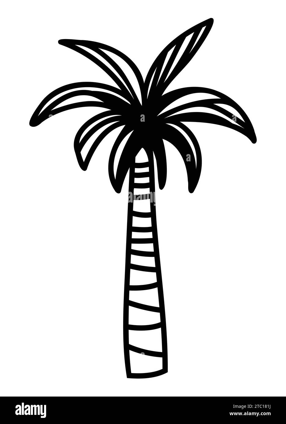 Datumspalme - Phoenix dactylifera, Linie-Art-Vektor-Illustration, arabisches Designelement. Islamische Dekoration. Muslimisches Festival. Stock Vektor